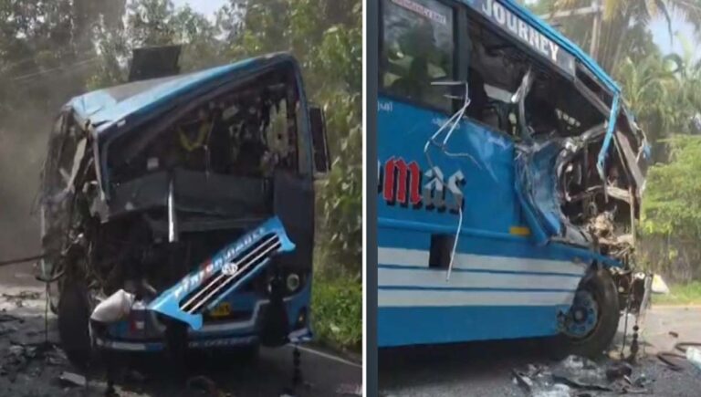 ആലുവയില്‍ ബസ്സും ലോറിയും കൂട്ടിയിടിച്ച് അപകടത്തിൽ 35 യാത്രക്കാര്‍ക്ക് പരിക്ക്; ഒരാളുടെ നില ഗുരുതരം