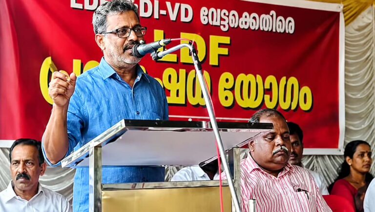 പാലക്കാട് നോർത്ത് സിഐക്കെതിരെ ഭീഷണി പ്രസംഗവുമായി സിപിഐഎം ജില്ലാ സെക്രട്ടറി