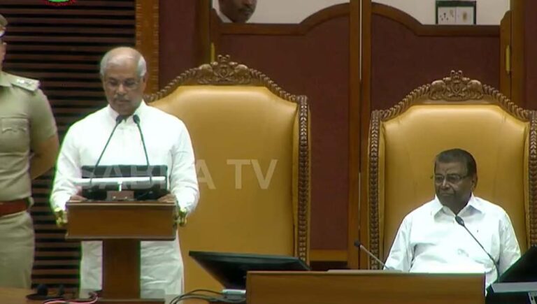 യുഡിഎഫ് സർക്കാരിന്റെ ആദ്യ നയപ്രഖ്യാപനം നിയമസഭയിൽ അവതരിപ്പിച്ച് ​ഗവർണർ