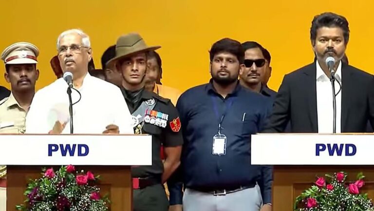 തമിഴ്നാട് മുഖ്യമന്ത്രിയായി ജനനായകൻ വിജയ് അധികാരമേറ്റു