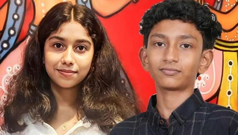 ക്ഷേത്രക്കുളത്തിൽ വീണ കൂട്ടുകാരിക്ക് രക്ഷകരായി റിഷികയും റിഥിനും