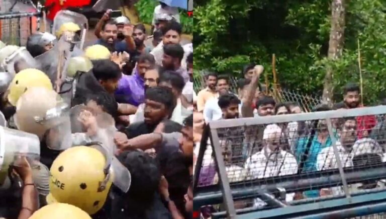 പാലായില്‍ ഷോണ്‍ ജോര്‍ജിന്റെ വീടിന് മുന്നില്‍ സംഘര്‍ഷാവസ്ഥ; ഡിവൈഎഫ്‌ഐ- ബിജെപി പ്രവര്‍ത്തകർ നേർക്കുനേർ
