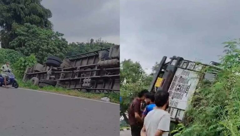 എറണാകുളത്ത് എട്ട് ടണ്‍ ചോക്ലേറ്റുമായി എത്തിയ ലോറി മറിഞ്ഞു
