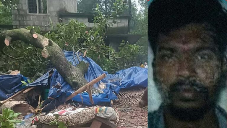 തൃശൂരില്‍ വീടിനുമുകളിലേക്ക് മരം വീണ് യുവാവ് മരിച്ചു
