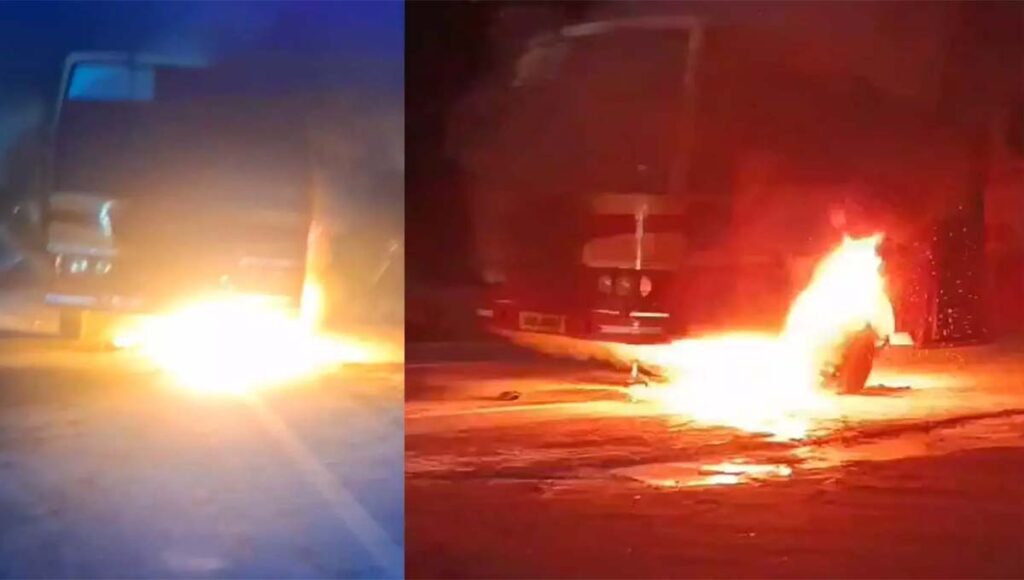 കൊല്ലത്ത് ഓടിക്കൊണ്ടിരുന്ന കെഎസ്ആര്‍ടിസി സൂപ്പര്‍ ഫാസ്റ്റ് ബസിന് തീപിടിച്ചു