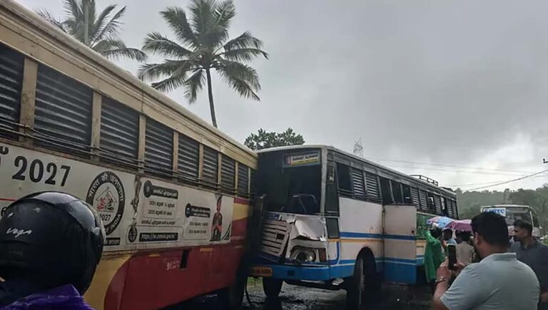 വയനാടിൽ കെഎസ്ആർടിസി ബസുകൾ തമ്മിൽ കൂട്ടിയിടിച്ചു; നിരവധി പേർക്ക് പരുക്ക്