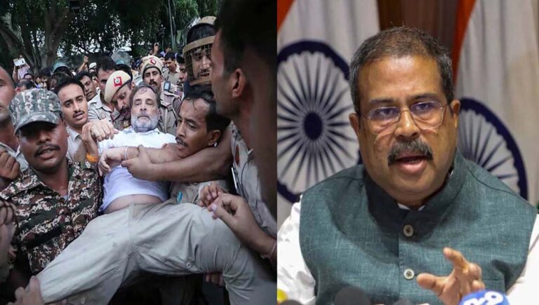 പരീക്ഷാ ക്രമക്കേടിനെതിരായ പ്രതിഷേധങ്ങളില്‍ രാഹുല്‍ വിദ്യാര്‍ഥികളെ രാഷ്ട്രീയ ഉപകരണങ്ങളാക്കുന്നു : കേന്ദ്രമന്ത്രി ധര്‍മ്മേന്ദ്ര പ്രധാന്‍