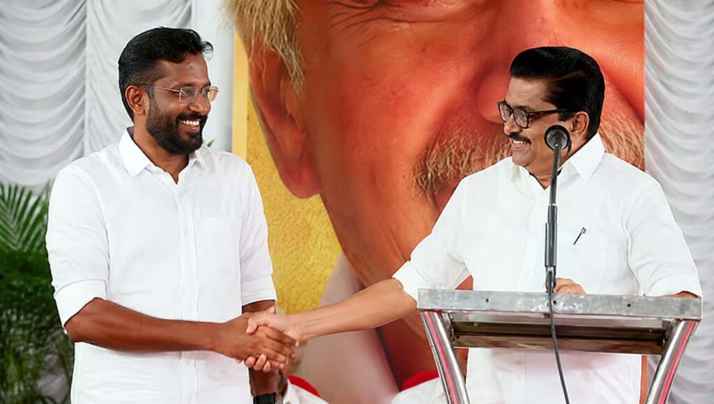 അലോഷ്യസിനെ വേദിയിലേക്ക് ആനയിച്ച്; എരിതീയിൽ എണ്ണയൊഴിച്ച് പുകഴ്ത്തി വിഎം സുധീരൻ